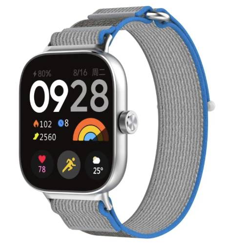 Foto - eses Nylonový řemínek pro Xiaomi Redmi Watch 4 a 5, Smart Band 8 Pro a 9 Pro - Modro šedý