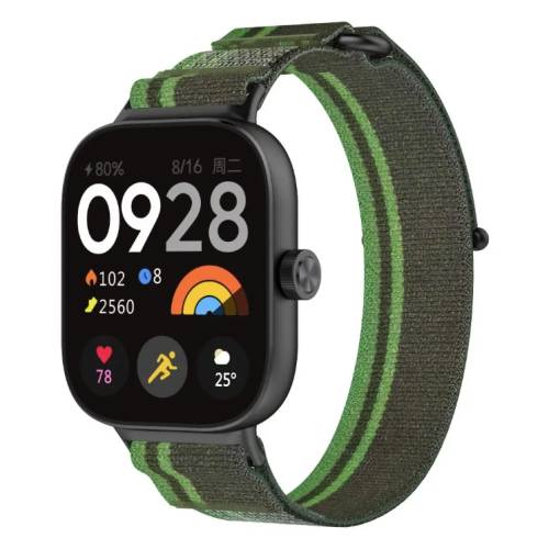 Foto - eses Nylonový řemínek pro Xiaomi Redmi Watch 4 a 5, Smart Band 8 Pro a 9 Pro - Zelený
