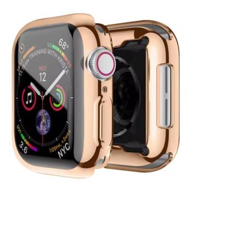 Foto - Silikonový kryt pro Apple Watch 10 42 mm - Růžovo zlatý