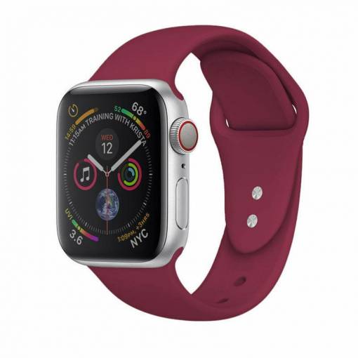 Foto - eses Silikonový řemínek pro Apple Watch - Tmavě červený S, M, L - 42mm, 44mm, 45mm, 49mm