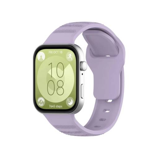 Foto - eses Silikonový vzorovaný řemínek pro Huawei Watch Fit 3, 4 a 4 Pro - Fialový