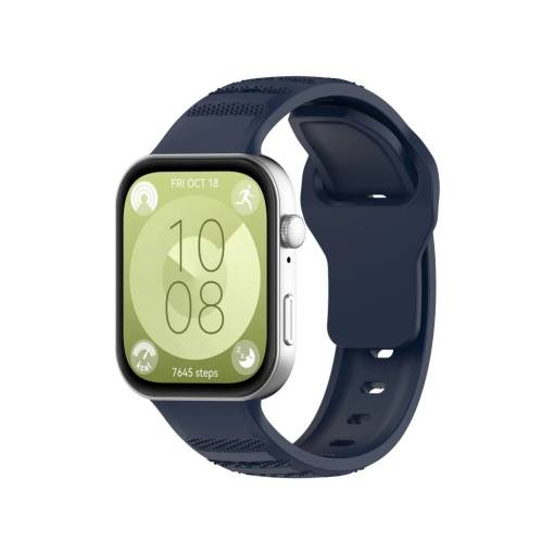 Foto - eses Silikonový vzorovaný řemínek pro Huawei Watch Fit 3, 4 a 4 Pro - Modrý