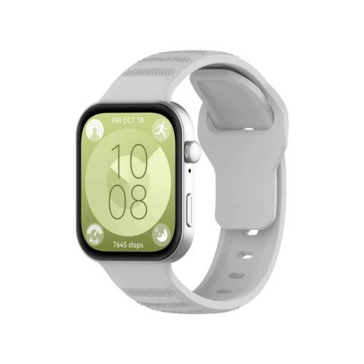 Foto - eses Silikonový vzorovaný řemínek pro Huawei Watch Fit 3, 4 a 4 Pro - Šedý