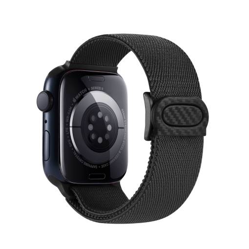 Foto - eses Nylonový elastický řemínek pro Apple Watch - Černý 38mm, 40mm, 41mm