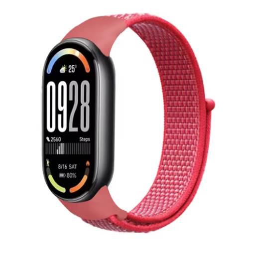 Foto - eses Nylonový řemínek pro Xiaomi Smart Band 8, 9 a 10 - Červený