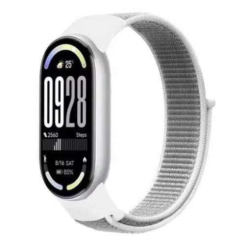 Foto - eses Nylonový řemínek pro Xiaomi Smart Band 8, 9 a 10 - Bílo šedý