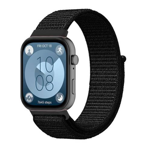 Foto - eses Nylonový řemínek pro Huawei Watch Fit 3, 4 a 4 Pro - Černý