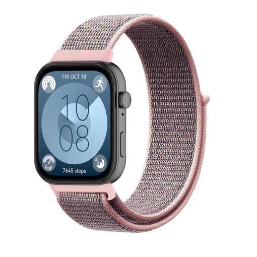 Foto - eses Nylonový řemínek pro Huawei Watch Fit 3, 4 a 4 Pro - Růžovo šedý