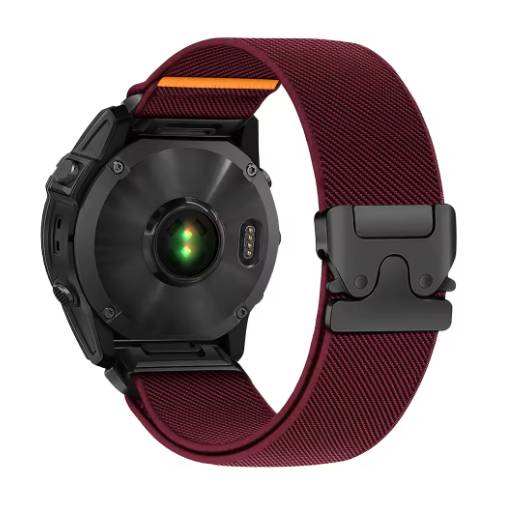 Foto - eses Nylonový elastický řemínek pro Garmin - Vínový, QuickFit 22 mm