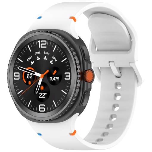 Foto - eses Silikonový řemínek pro Samsung Galaxy Watch 8 - Bílý, velikost L