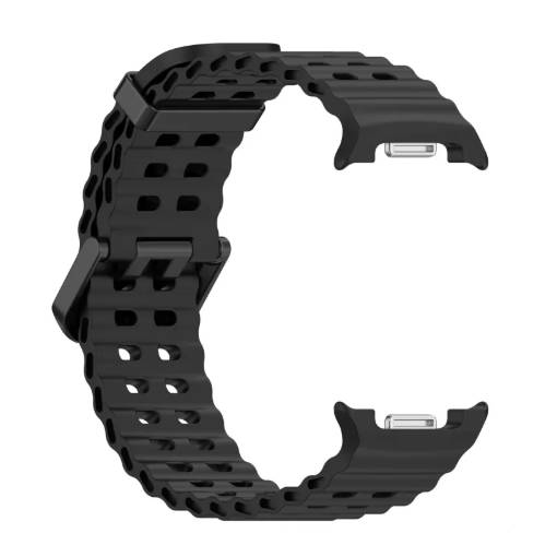 Foto - eses Silikonový dírkovaný řemínek pro Samsung Galaxy Watch 8 - Černý
