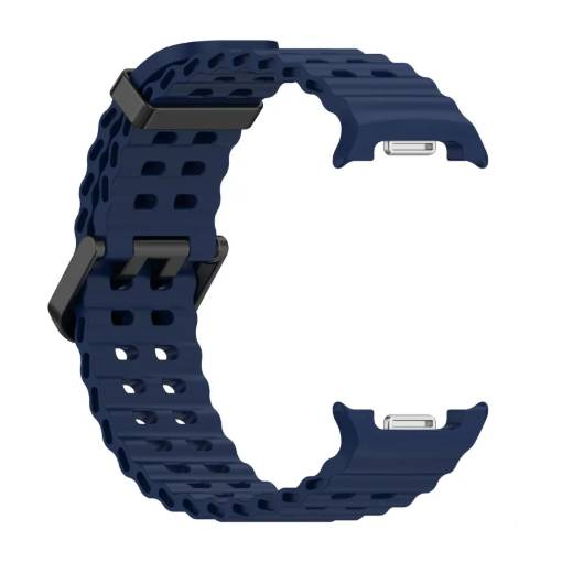 Foto - eses Silikonový dírkovaný řemínek pro Samsung Galaxy Watch 8 - Tmavě modrý