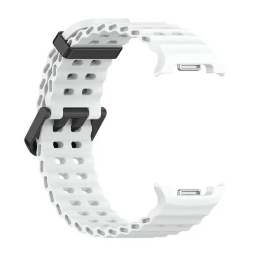 Foto - eses Silikonový dírkovaný řemínek pro Samsung Galaxy Watch 8 - Bílý