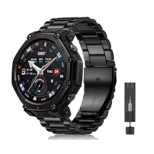 Foto - eses Kovový řemínek pro Xiaomi Amazfit T-Rex 3 Pro 48mm - Černý