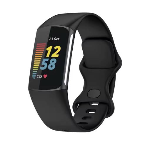 Foto - eses Silikonový řemínek pro Fitbit Charge 5 a 6 - Velikost L, černý