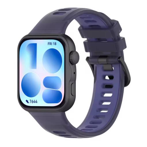 Foto - eses Silikonový sportovní řemínek pro Huawei Watch Fit 3, 4, 4 Pro, 5 a 5 Pro - Tmavě modrý