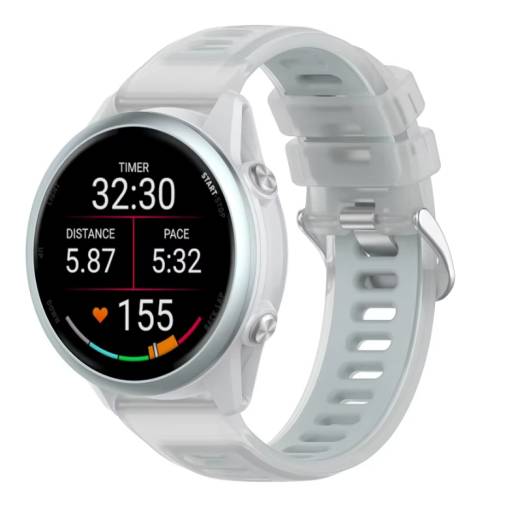 Foto - eses Silikonový rychloupínací řemínek pro Garmin - Šedý transparentní, 20 mm