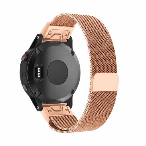 Foto - eses Milánský tah pro Garmin - Růžovo zlatý, QuickFit 20 mm