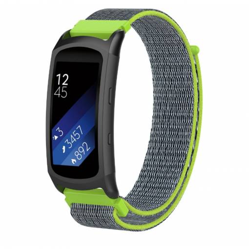 Foto - eses Nylonový řemínek pro Samsung Gear Fit 2 - Neonový zeleno šedý