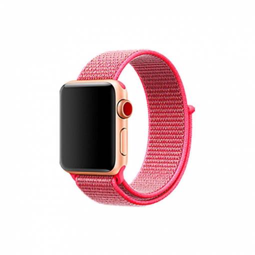 Foto - eses Nylonový řemínek pro Apple Watch - Neonově růžový, 42mm, 44mm, 45mm, 49mm