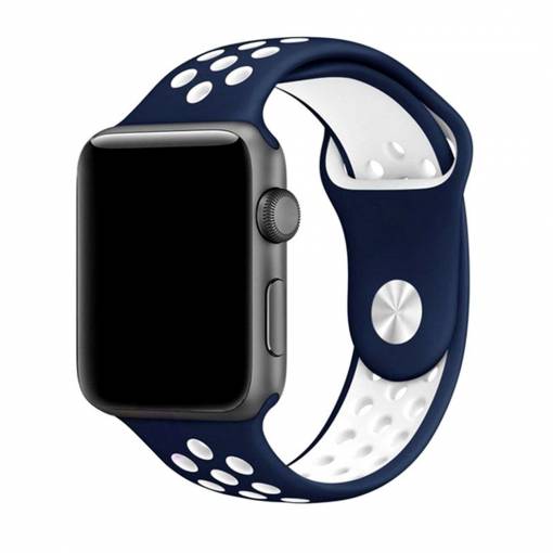 Foto - eses Sportovní řemínek 38mm/40mm modrý/bílý pro Apple Watch