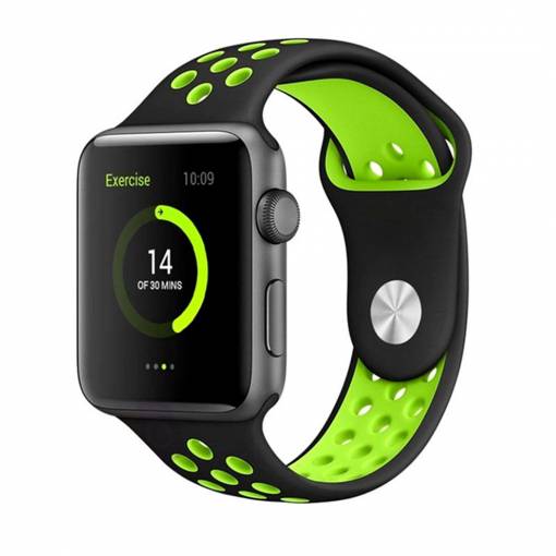 Foto - eses sportovní řemínek pro Apple Watch černý/zelený 38mm/40mm/41mm