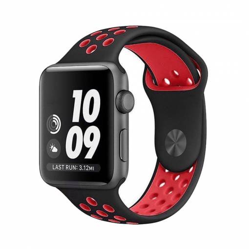 Foto - eses sportovní řemínek pro Apple Watch černý/červený 42mm/44mm/45mm