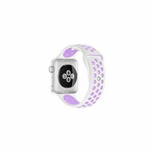 Foto - eses sportovní řemínek pro Apple Watch bílý/fialový 38mm/40mm/41mm