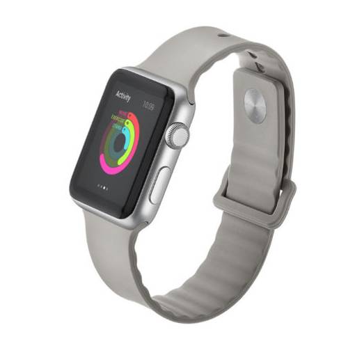 Foto - eses Silikonový vlnitý řemínek 42mm světle šedý pro Apple Watch