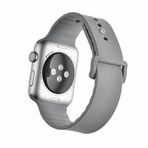 Foto - eses Silikonový vlnitý řemínek 42mm tmavě šedý pro Apple Watch