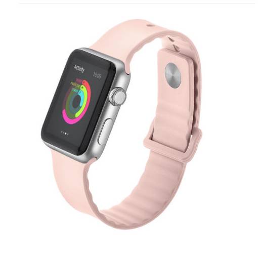 Foto - Silikonový vlnitý řemínek 38mm světle růžový pro Apple Watch