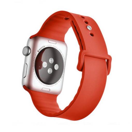 Foto - eses Silikonový vlnitý řemínek pro Apple Watch - Červený 38mm, 40mm, 41mm