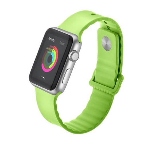 Foto - eses Silikonový vlnitý řemínek 42mm/44mm zelený pro Apple Watch