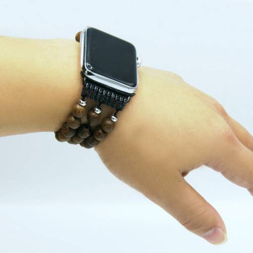 Foto - Korálkový řemínek 38mm hnědý pro Apple Watch