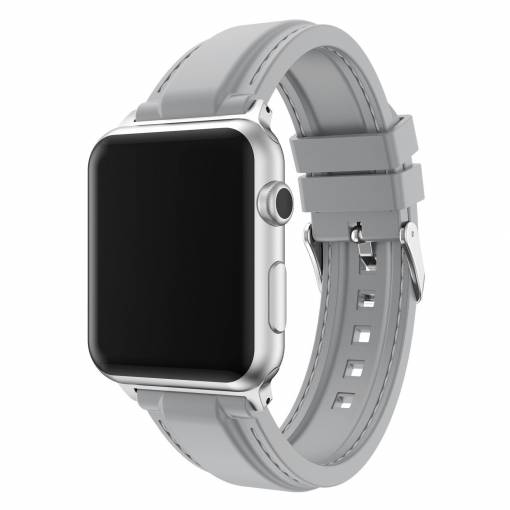 Foto - eses Silikonový řemínek 38mm šedý s prošíváním pro Apple Watch