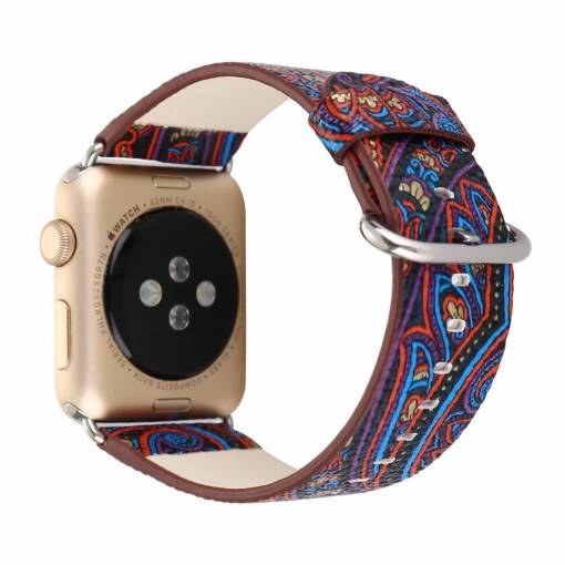 Foto - eses kožený folk řemínek pro Apple Watch modrý 42mm/44mm/45mm