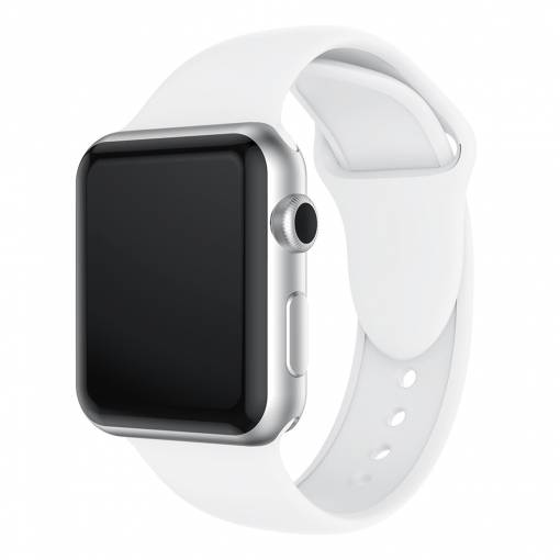 Foto - eses silikonový řemínek pro Apple Watch bílý 42mm/44mm/45mm