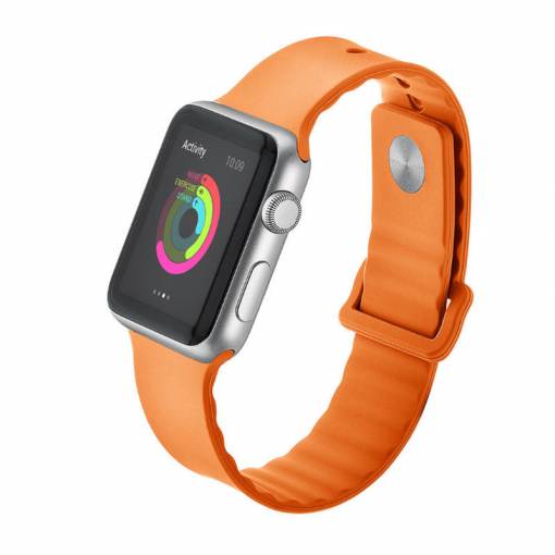 Foto - eses silikonový vlnitý řemínek pro Apple Watch oranžový 38mm/40mm/41mm