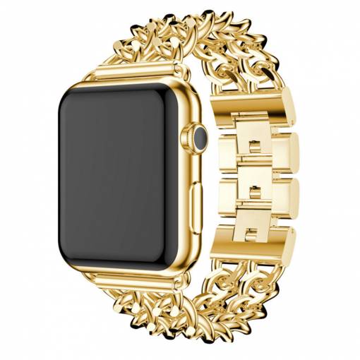 Foto - eses Kovový řetízkový řemínek pro Apple Watch - Zlatý, 38mm/40mm/41mm