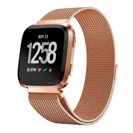 Foto - eses Milánský tah pro Fitbit Versa - Velikost L, růžovo zlatý