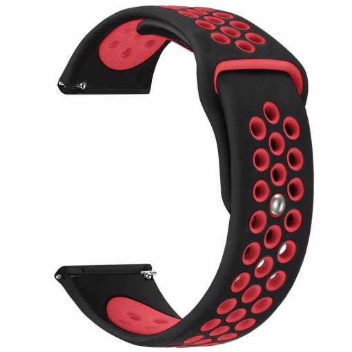 Foto - Sportovní silikonový řemínek černo červený pro Fitbit Versa