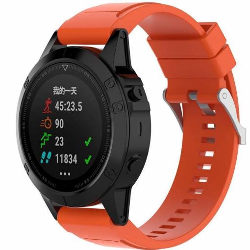 Foto - eses Silikonový řemínek oranžový pro Garmin - EasyFit/QuickFit 26mm