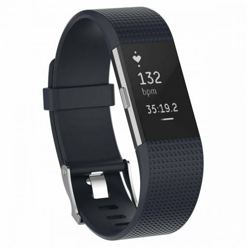 Foto - eses Silikonový řemínek pro Fitbit Charge 2 - Velikost S, tmavě modrý