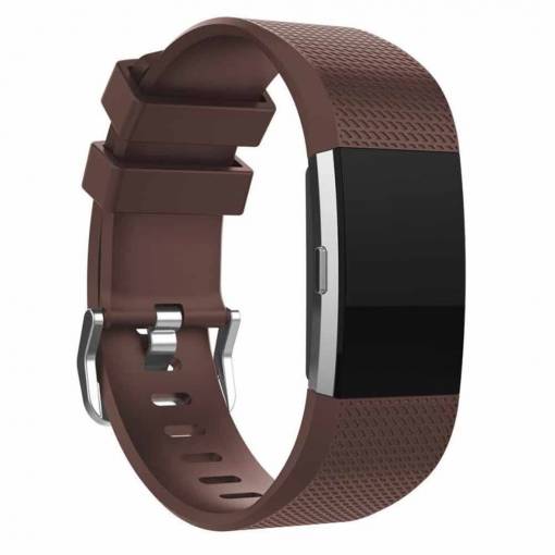 Foto - eses Silikonový řemínek hnědý velikost S pro Fitbit Charge 2