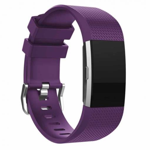 Foto - eses Silikonový řemínek pro Fitbit Charge 2 - Velikost S, fialový