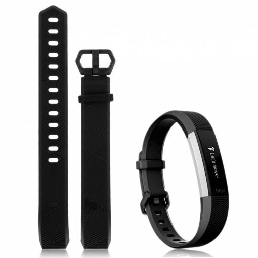 Foto - eses Silikonový řemínek pro Fitbit Alta HR - Velikost L, černý