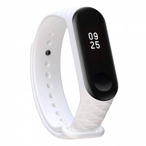 Foto - eses Náramek pro Xiaomi Mi Band 3 a Xiaomi Mi Band 4 - Vzorovaný bílý