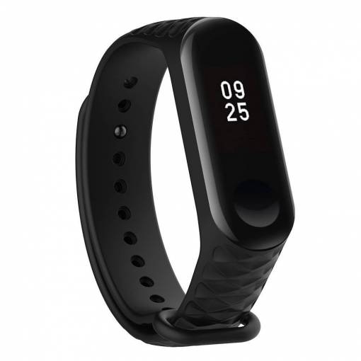 Foto - eses Náramek pro Xiaomi Mi Band 3 a Xiaomi Mi Band 4 - Vzorovaný černý