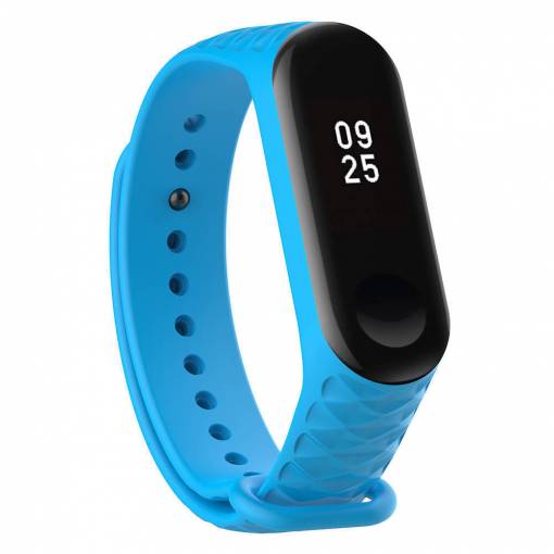 Foto - eses Náramek pro Xiaomi Mi Band 3 a Xiaomi Mi Band 4 - Vzorovaný modrý