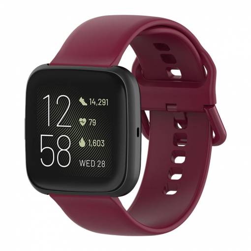 Foto - eses Silikonový řemínek pro Fitbit Versa - Velikost S, vínový